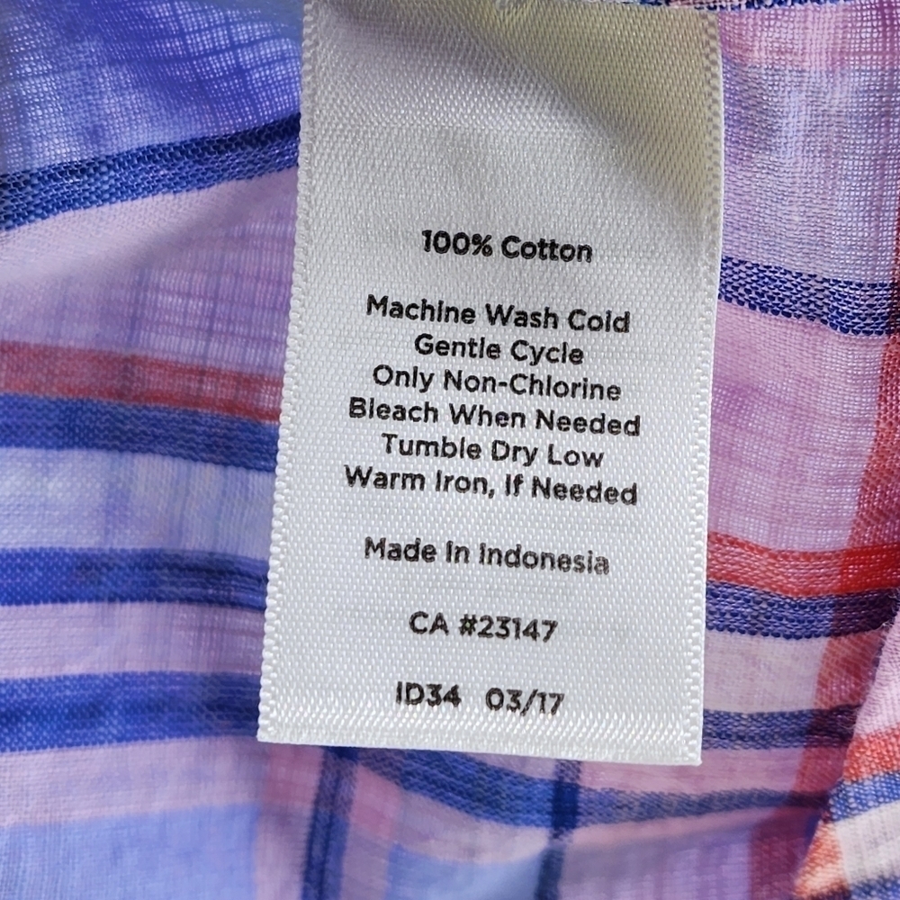 Talbots Women's Purple Plaid Ruffle Neck Blouse - 2X - Picture 5 of 5